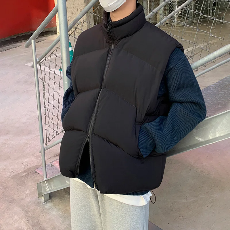 Men's Waistcoat Winter Thickened Warm Vest Coat Korean Version Loose Trend Cotton Coat Plush Waistcoat