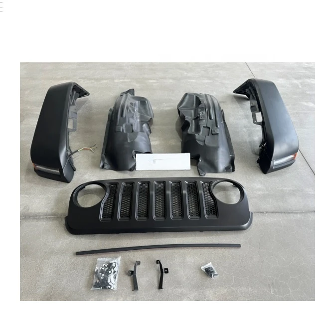 Car exterior accessories old to new bodykit for Jeep Wrangler JK to JL style fender flare and grillecustom
