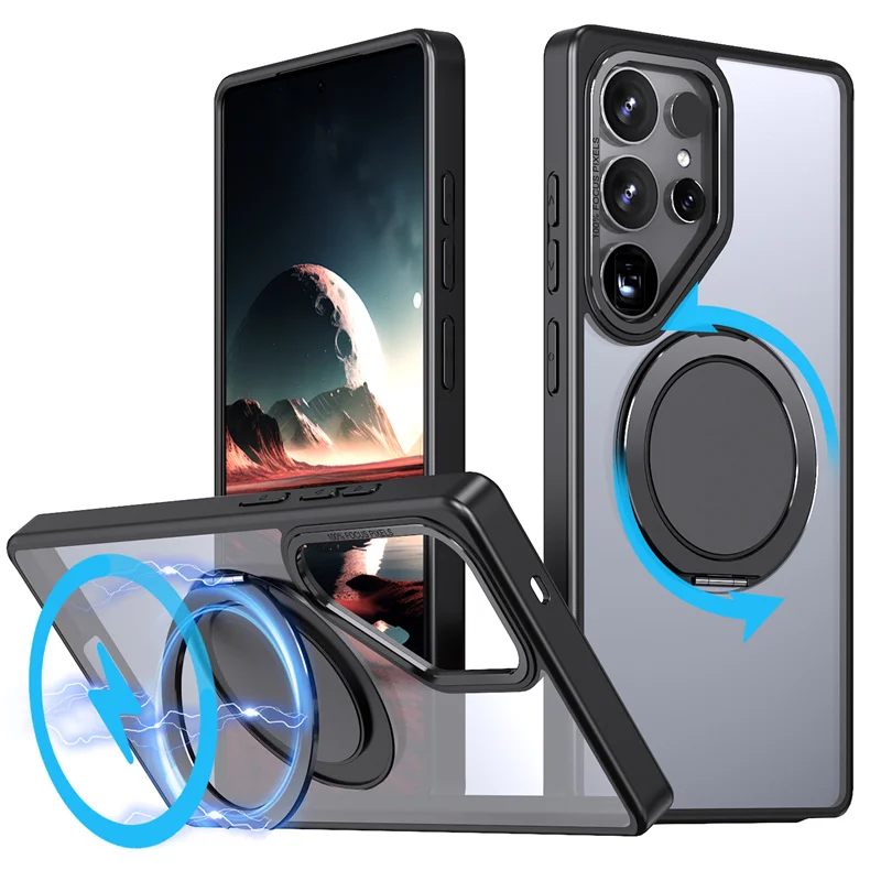 Magnetic MagSafe Rotating Shockproof Phone Case with Bracket