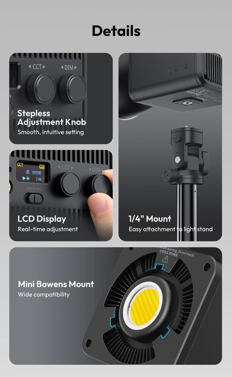 Ulanzi ML100RGB 100W RGB Full-color COB Video Light