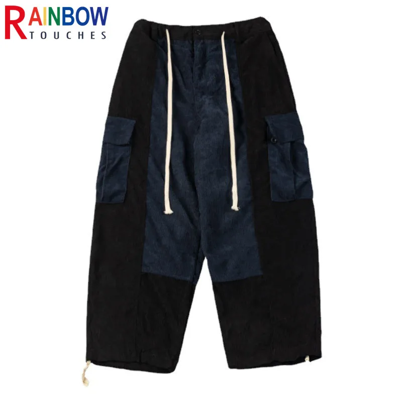 Rainbowtouches New Fashion Casual Sports Training High Street Vintage Style Pant Corduroy Men's Trendy Oversize Loose Trousers