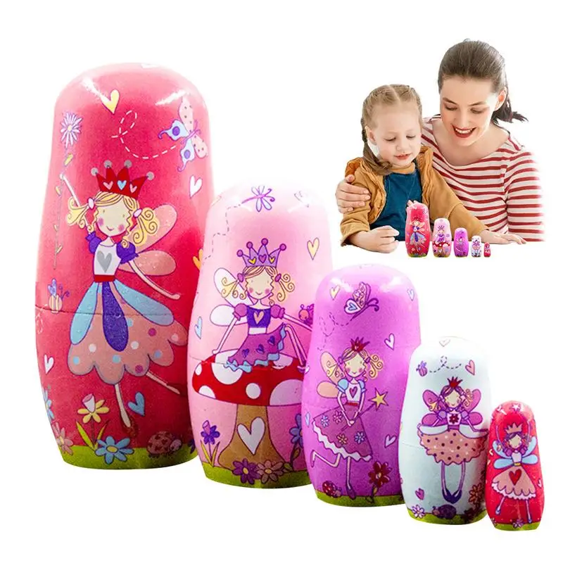 

Russian Stacking Dolls 5pcs Wooden Matryoshka Dolls Stacking Doll Set Montessori Toys Learning Toys Educational Toys For Kid