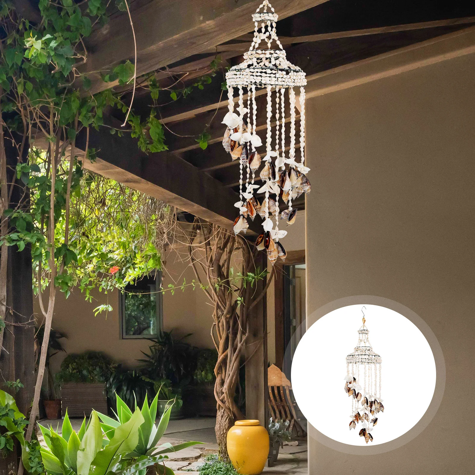 Conch Sea Shell Wind Chime Hanging Ornament Wall Decoration Creative Hanging Pendant Stylish Hanging Ornament Hanging Decor 5