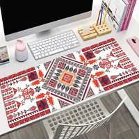 Geometric Pattern Extended Mouse Pad 80 x 30cm Non-Slip Stitched Edges Suitable for Gaming, Desktop, Abstract Use Polyester Rubb 1