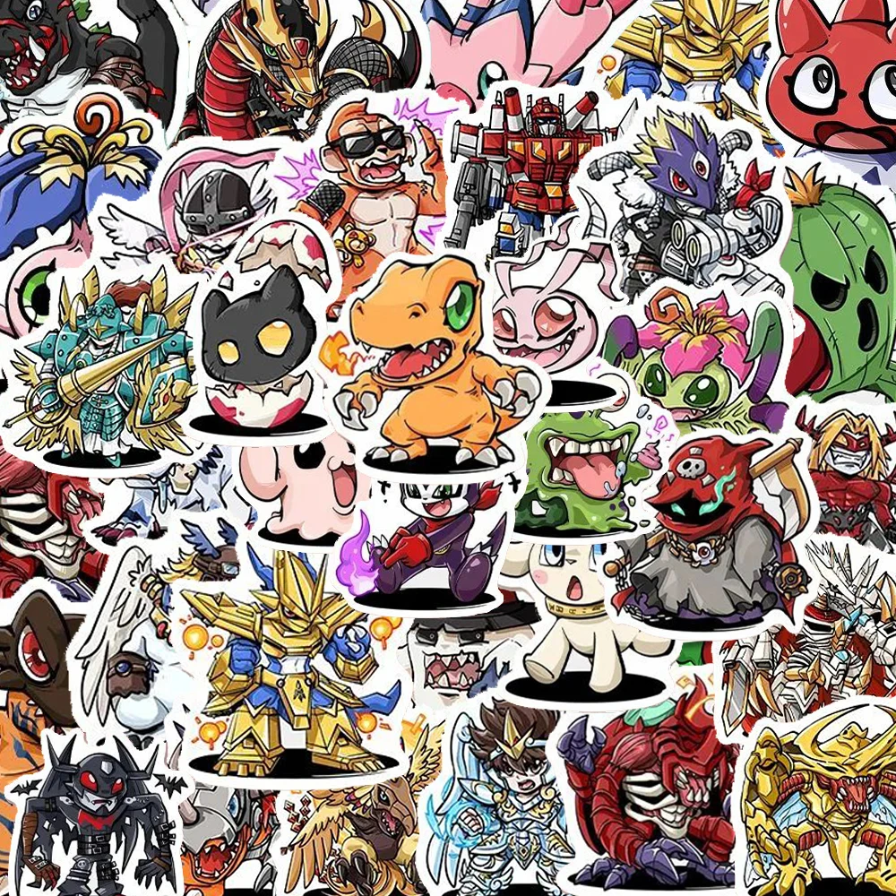 10/30/50pcs Cool Anime Digimon Adventure Stickers Cartoon Kid Decals Toy DIY Notebook Phone Suitcase Car Bike Waterproof Sticker