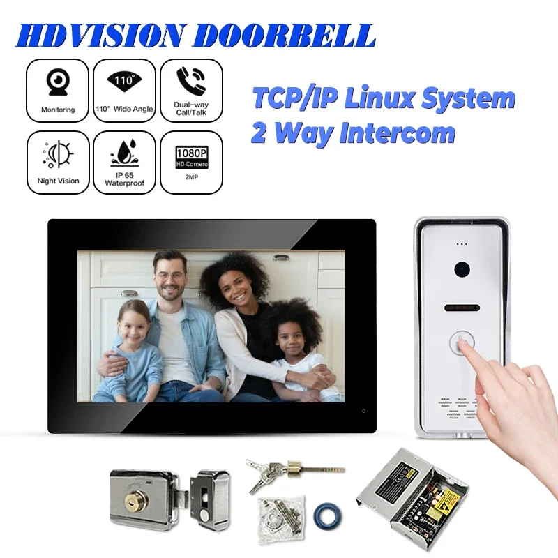 

User-friendly Video Door Phone Camera IP Wired 1080P 2MP HD Videocitofono IP65 Waterproof Door Intercom