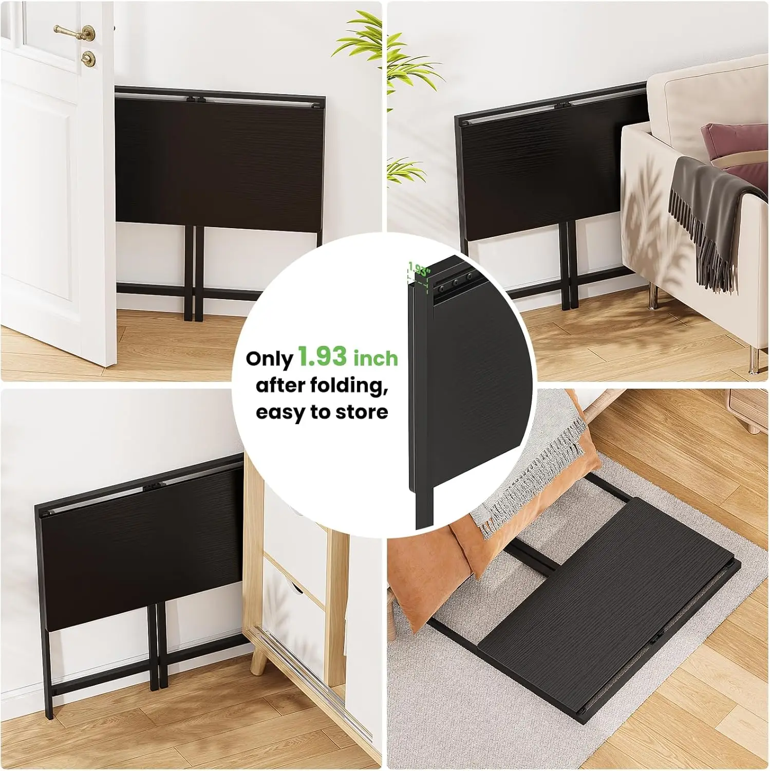 Small Foldable Computer Desk for Small Spaces, Space Saving Study Writing Office Desk Foldable Table for Home Office 5