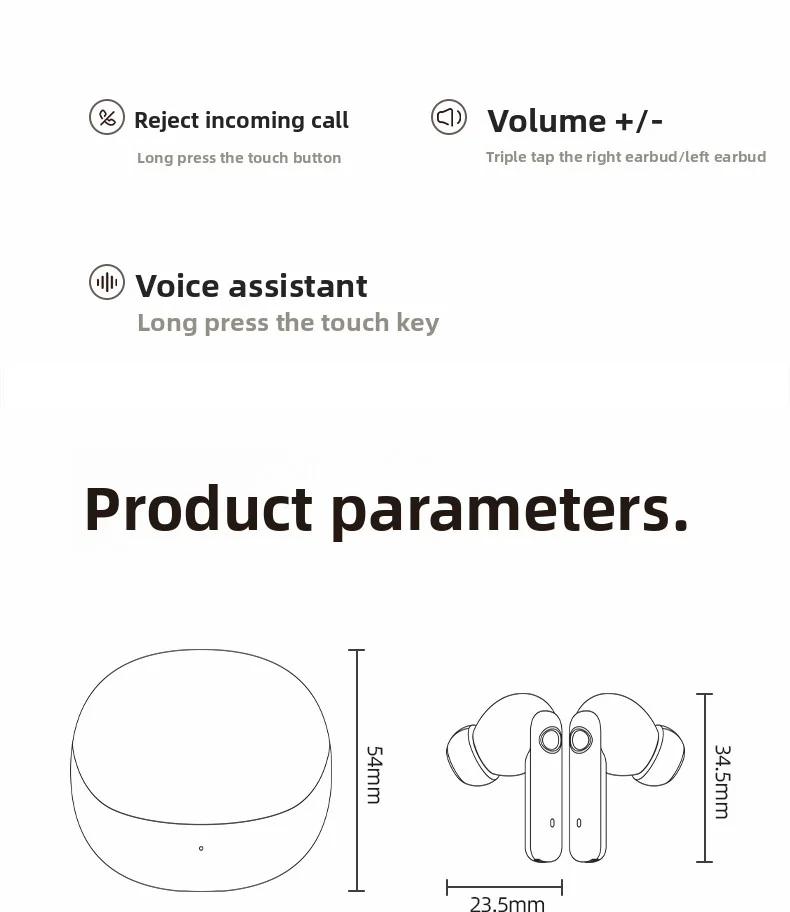 Bluetooth Earphones Comfortable Long-Wearing Earbuds New 2025 Model Pain-Free De