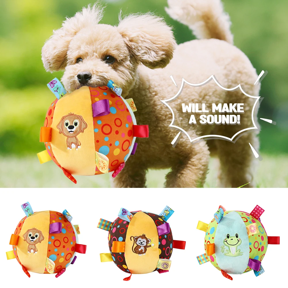 

Интерактивная игрушка для собак с мячиком для агрессивных жевательных тренировок, устойчивая к укусам, плюшевая ручка, игрушки для собак с колокольчиками, товары для домашних животных