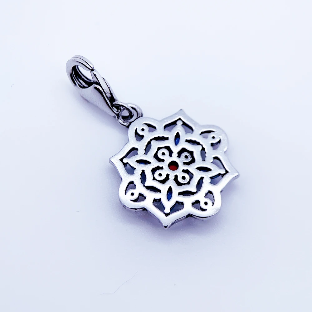 Sterling Silver Lotus Flower Charm - Vintage Summer Jewelry Gift