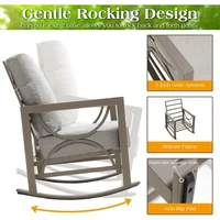 3 Pieces Patio Furniture Set,Outdoor Rocking Chair Bistro Set,for Porch,Balcony,Backyard,Outside,Poolside 2