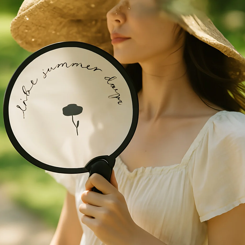 Compact Folding Handheld Fan with Storage Pouch – Ideal for Summer, Travel, Beach & Parties