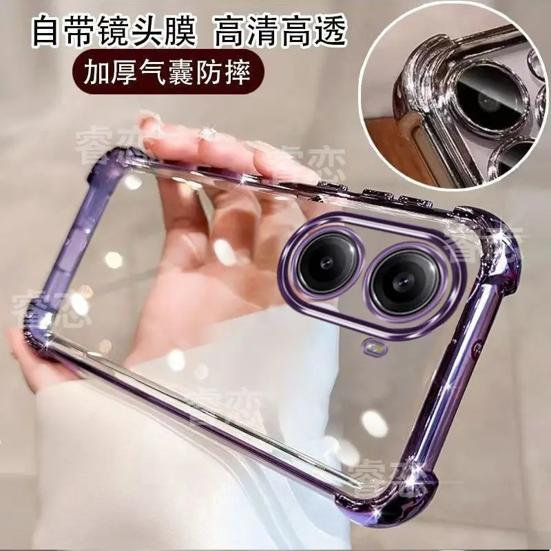 Luxury Airbag Transparent Electroplating TPU Shockproof Bumper Case