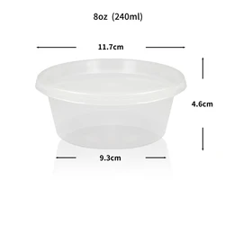 Set of 10 Clear Food Grade Storage Containers with Lids - BPA - Free, Freezer & Microwave Safe (S)