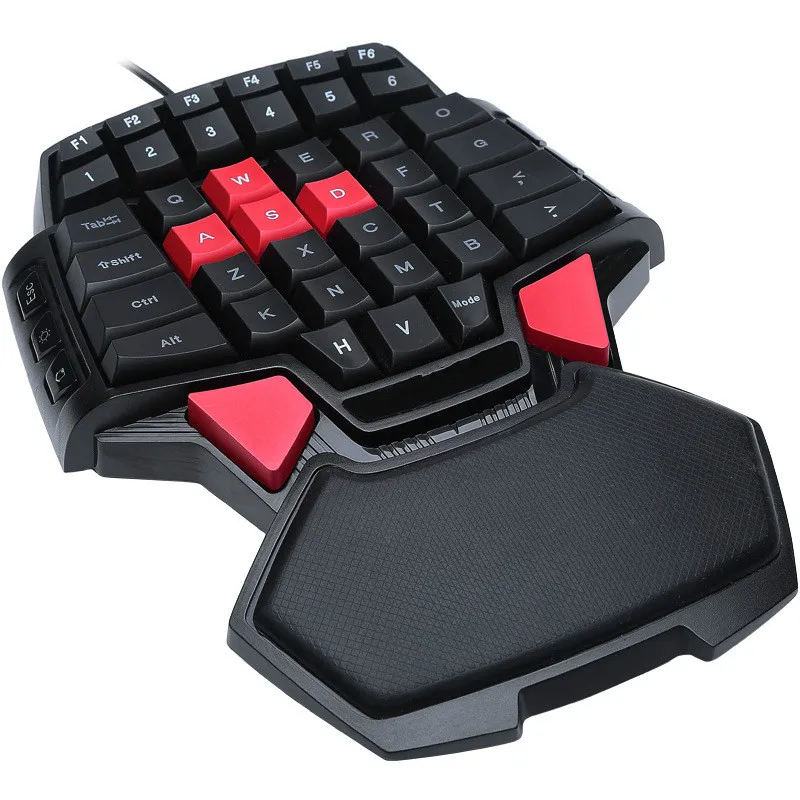 One handed Gaming Keyboard 47 key Ergonomic Keyboard Robotic Feel
