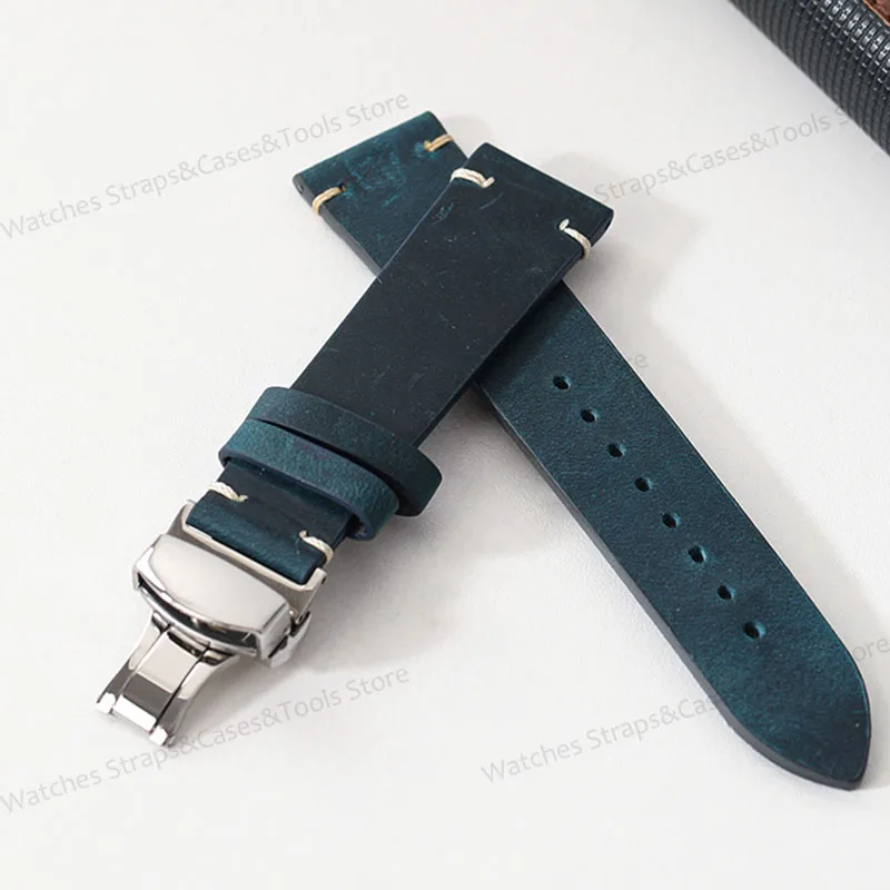 Vintage Crazy Horse Leather Watchband - Universal Fit