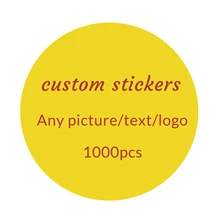 

1000pcs Custom Sticker LOGO Text Name Personalized Design Your Label Gift Box Birthday Party Business Wedding Waterproof