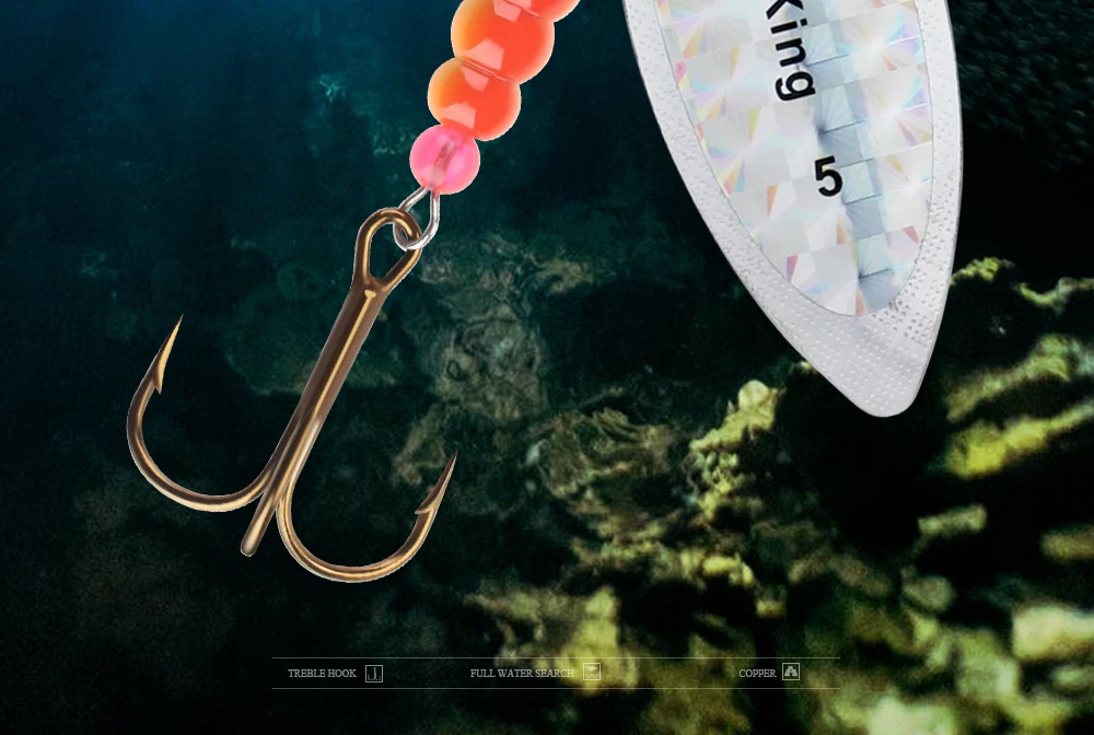 FISH KING Spinner Angelköder 4,5 g 27,1 g Metall Pailletten Löffel Harten Köder Angeln Wobbler Angelgerät Isca Künstlicher Köder Pesca – Detail 2