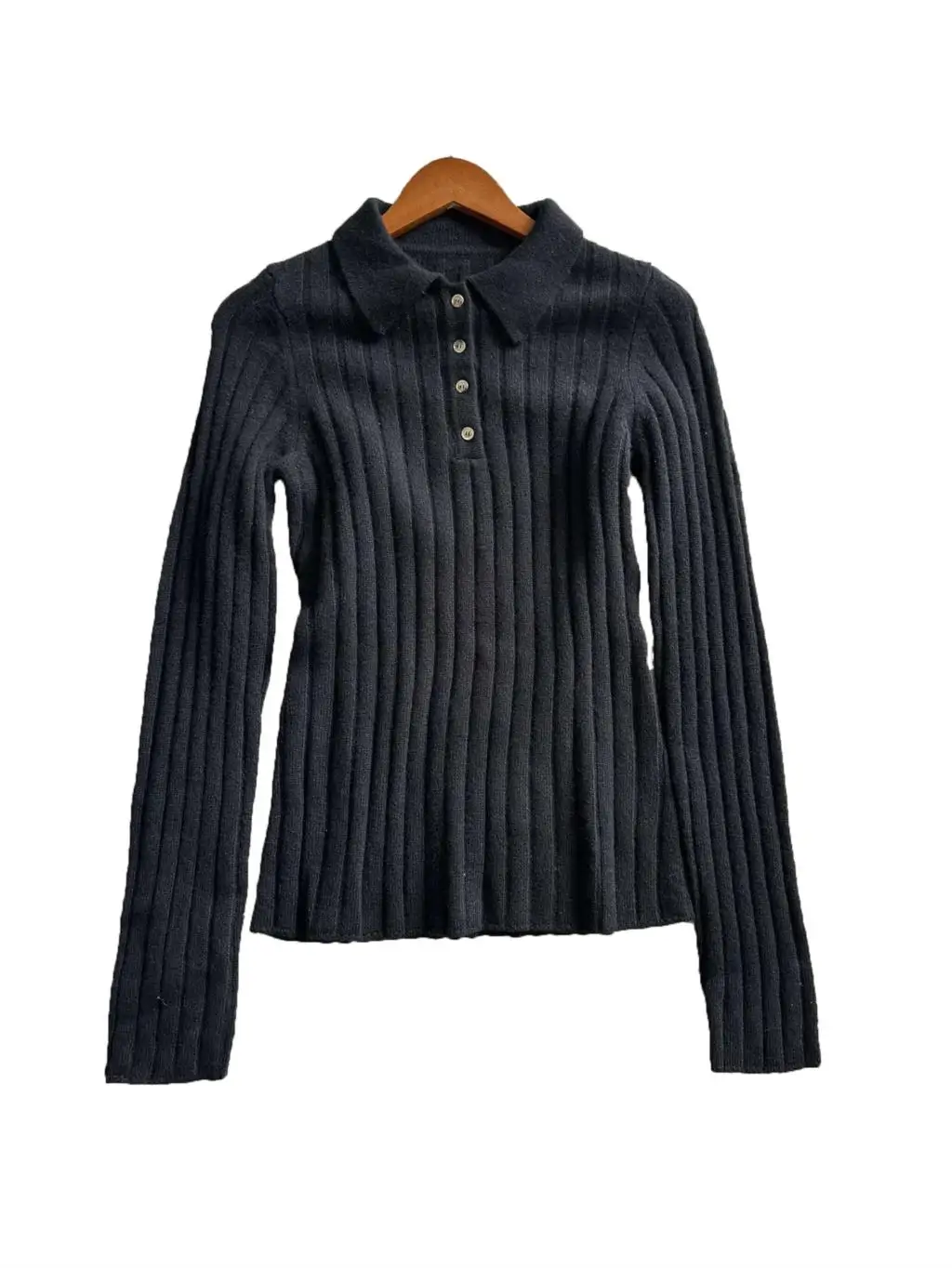 

Black Knit Sweater Fashion Simple Slim Comfortable Hundred 2024 Autumn and Winter New 1102