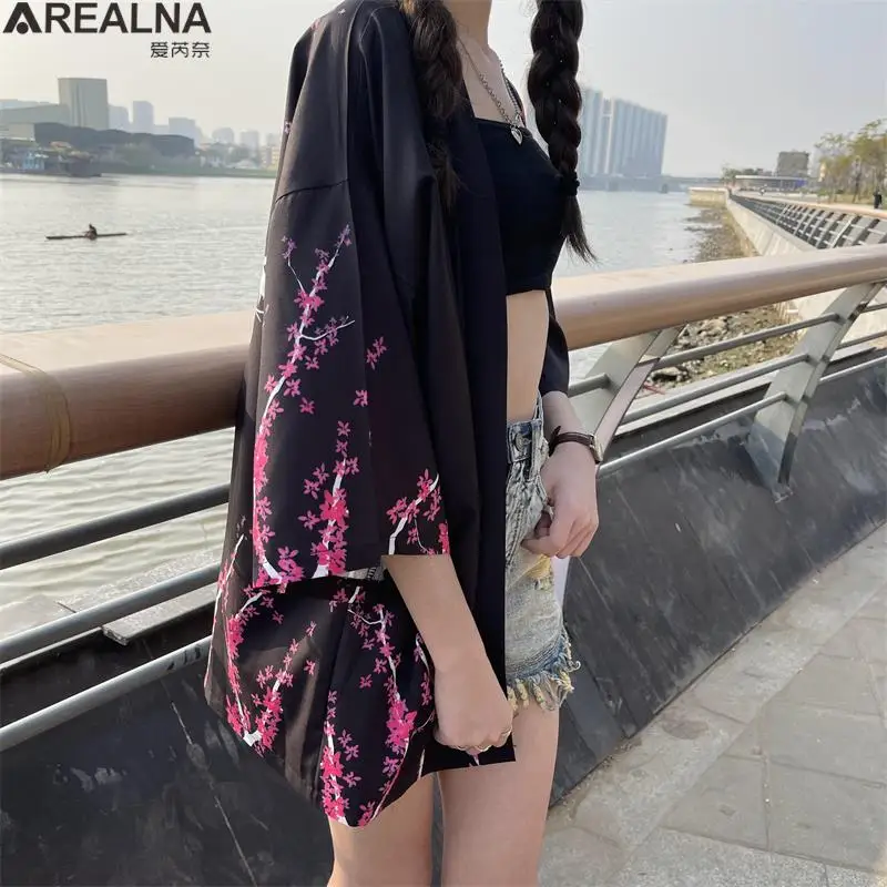Beach sun protection Kimono Cardigan Women Men Samurai Japanese Wave Carp Anime 3D Print Coat Traditional Japan Clothing summer