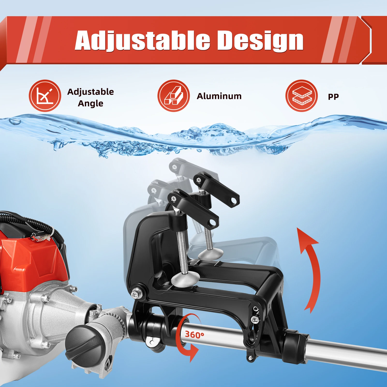 

52cc 2.3HP 2 Stroke Outboard Motor air Cooling System Fishing Boat Engine CDI Sys Long Shaft