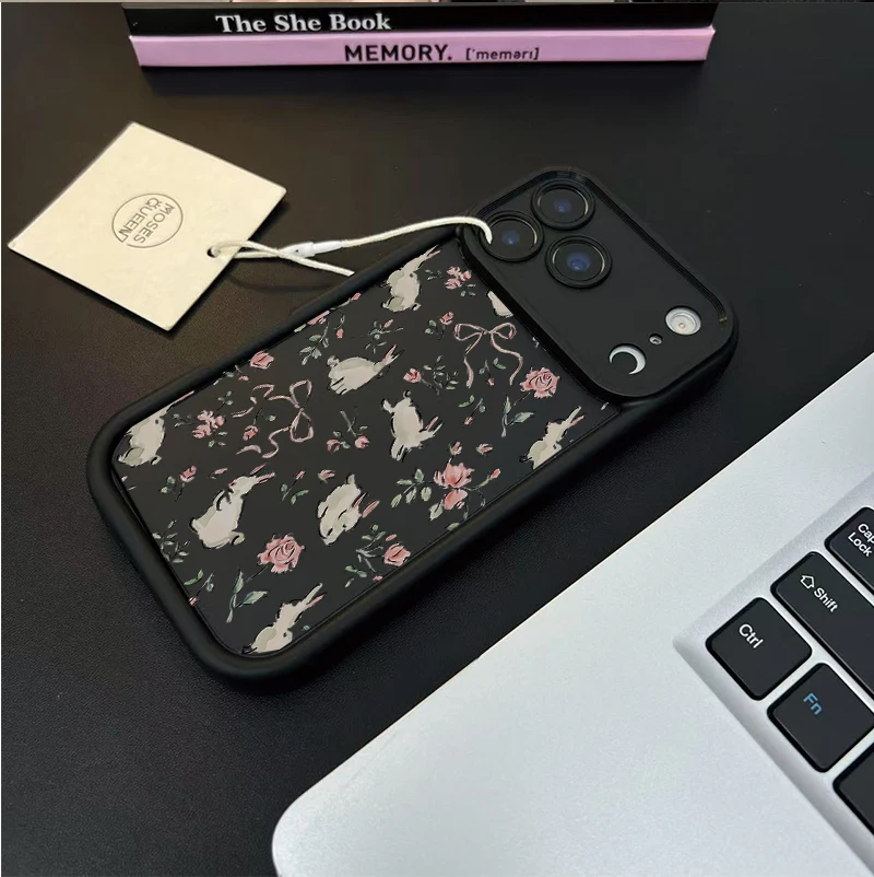 Cute Pink Bow Rabbit Floral Phone Case Cover