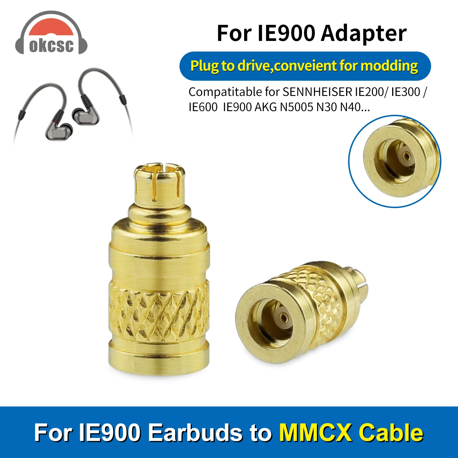 標準MMCX（雌）⇒ IE900　N5005等専用MMCX（雄）アダプタ　銀 標準MMCX（雌）⇒ IE900 N5005等専用MMCX（雄）アダプタ 銀