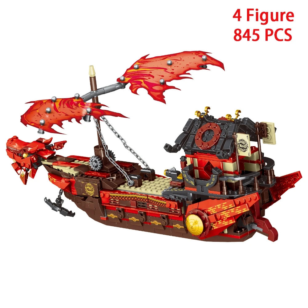 Ninja Destiny's Bounty Ship Building Block Kit Mini Action Figures Kai Cole Zane Lloyd Classic Boat Model Bricks Set Kids Gifts