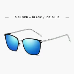 Stylish Polarized Square Metal Frame Sunglasses for Men - Grey UV400 Protection (As Picture)