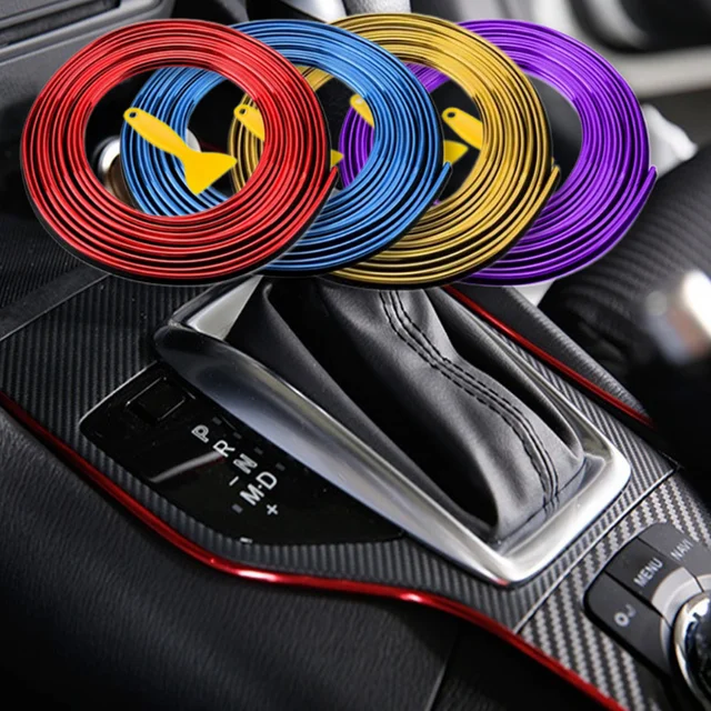 Car Moulding Strip Interior Decoration Strips Diy Auto Styling Accessories  Tuning Universal Dashboard Door Chrome Decor Trim, Shop Latest Trends