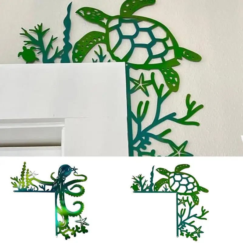 Sea Turtle Window Door Frame Decoration Metal Door Corner Sign Shelf Table Corner placement Ornament Home Decor Accessories