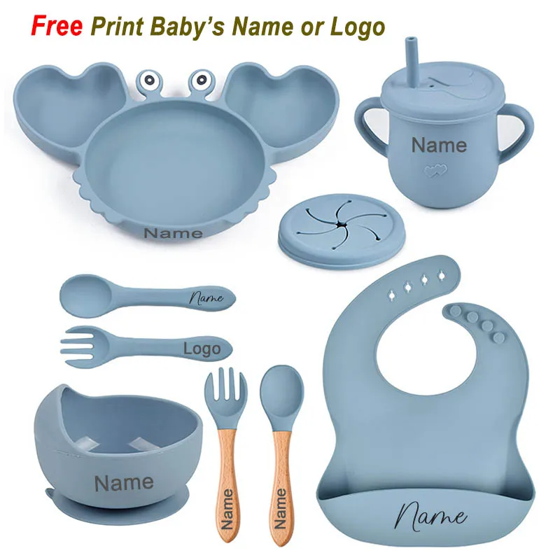Silicone Tableware Suction Bowl Crab Plate For Baby
