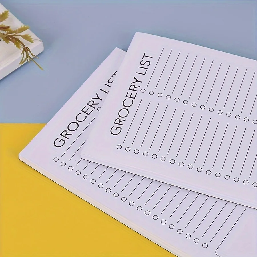1pc Fridge Magnetic Shopping List Pad, White Magnetic Memo Pad, Fully Magnetic Grocery List Pad, 60 Sheets Per Pad-office 6