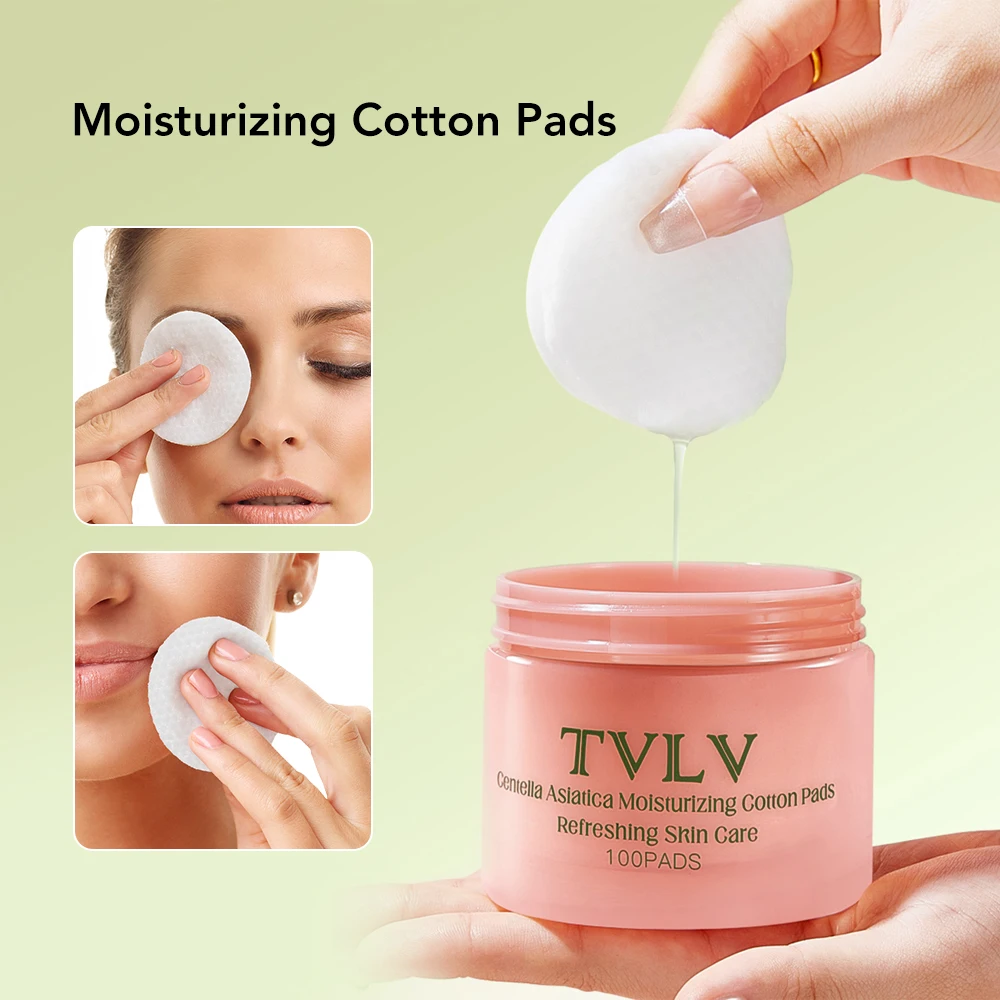 100PCS Korean Skin Care Cleansing Pad Centella Asiatica Deep Hydrating Moisturizing Toner Cotton Pads Face Pad Makeup Tools