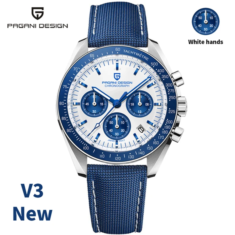 PAGANI DESIGN 2023 New Moon Watch For Men Quartz Multifunction Chronograph Sports Mens Watches Top Brand Luxury Sapphire Mirror 5g0959442j steering wheel multifunction switch for vw arteon 2017 2023 golf sportsvan 2014 2020 passat 5g0 959 442 j