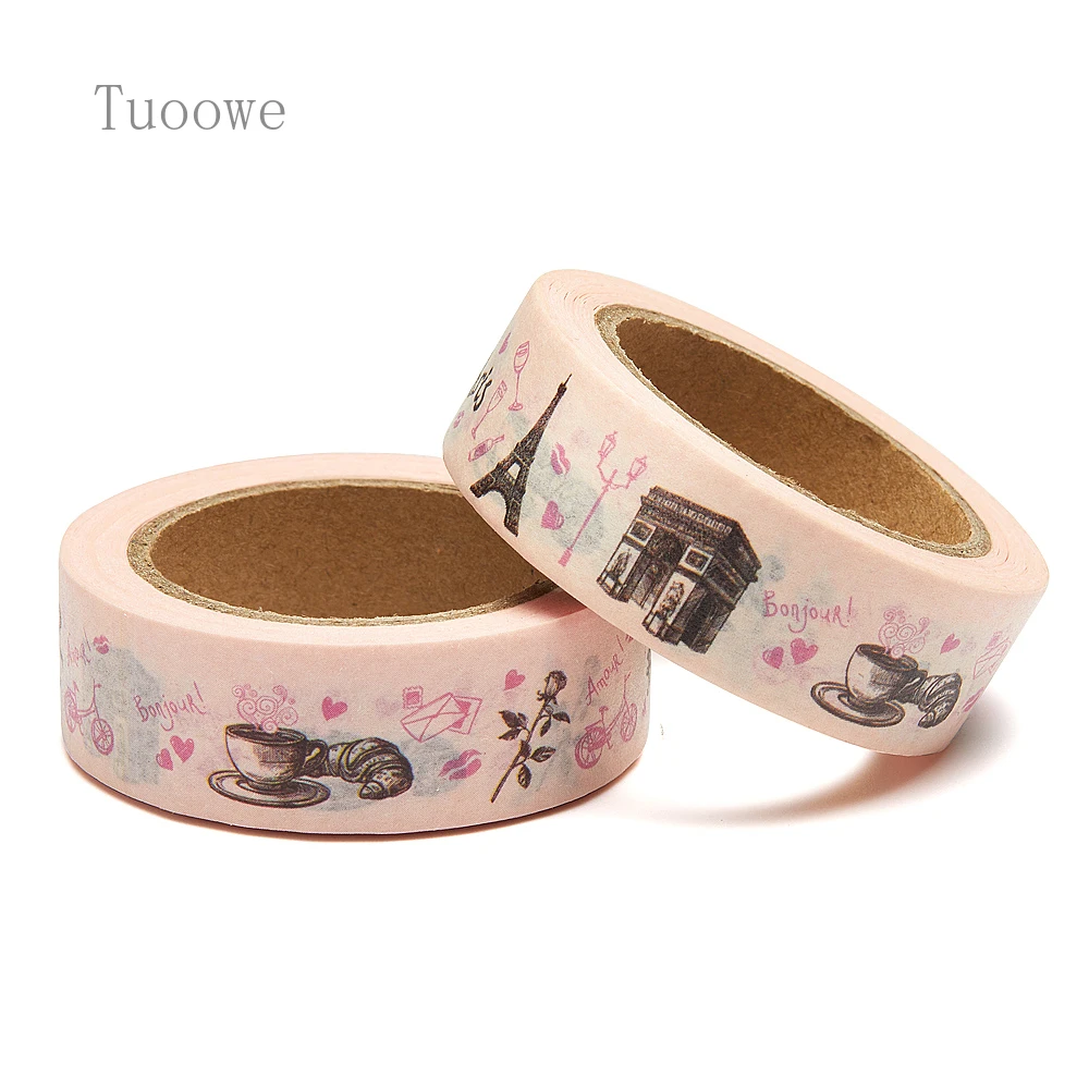 

Новинка, 1 шт., 15 мм x 10 м, рисованная вручную в Париже, магнитная Васи-лента, Скотч для скрапбукинга, Маскировочная клейкая Васи-лента, канцелярские принадлежности