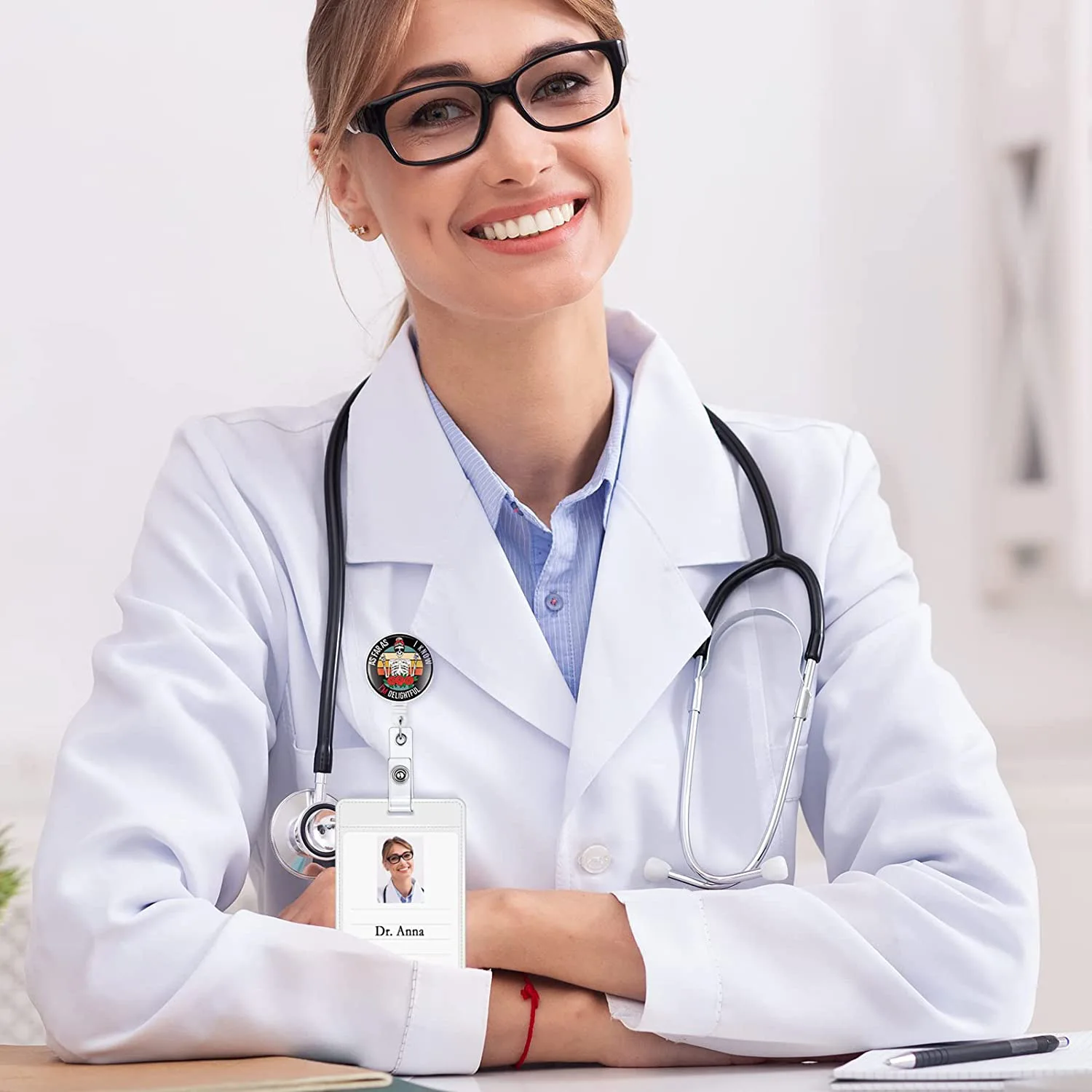 1 Piece ABS Retractable Nurse Badge Reel ID Card Holder Lanyard Clip