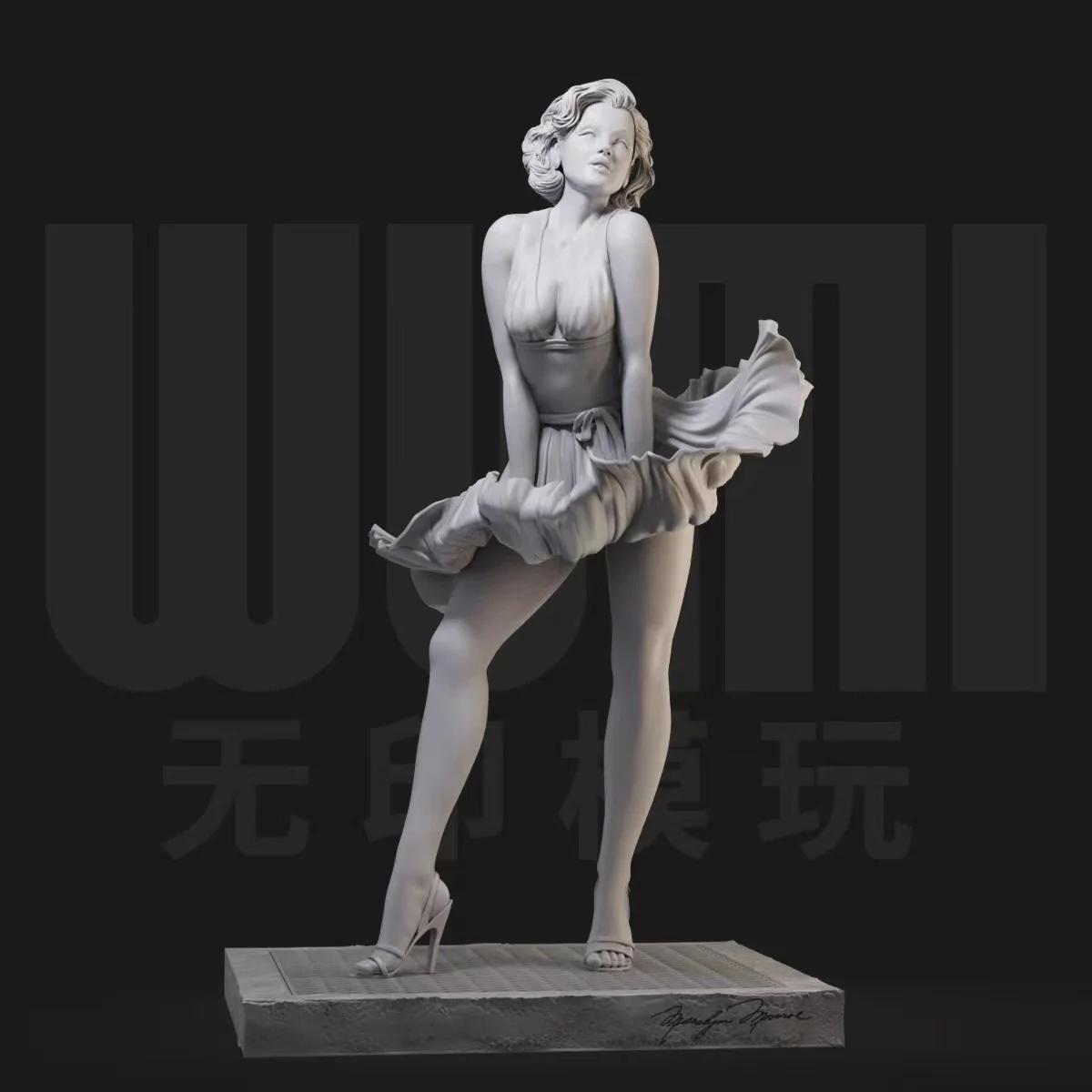 

1/24 75mm Marilyn Monroe Classic Pose GK White Mold Handmade 3D Printing Resin Model