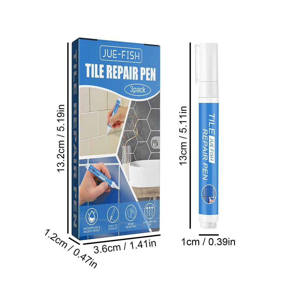 3/6pcs Waterproof White Wall Tile Marker Pen Grout Restorer Gap Repair for Bathroom Floor Seam Paint Filling Construction Tools images - 6