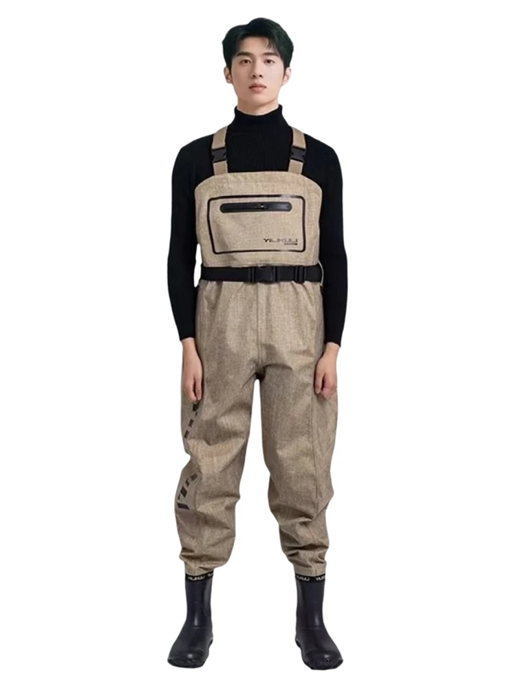 고급 경량 일체형 낚시 바지 양이온 하프바디 내마모성 해산물 채집 및 낚시용