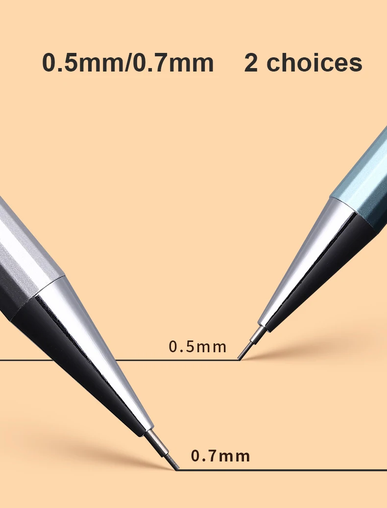 M&G Metal Mechanical Pencil 0.5mm/0.7mm Lead Refill Student Writing Stationery Automatic Pencils Office School Supplies 4
