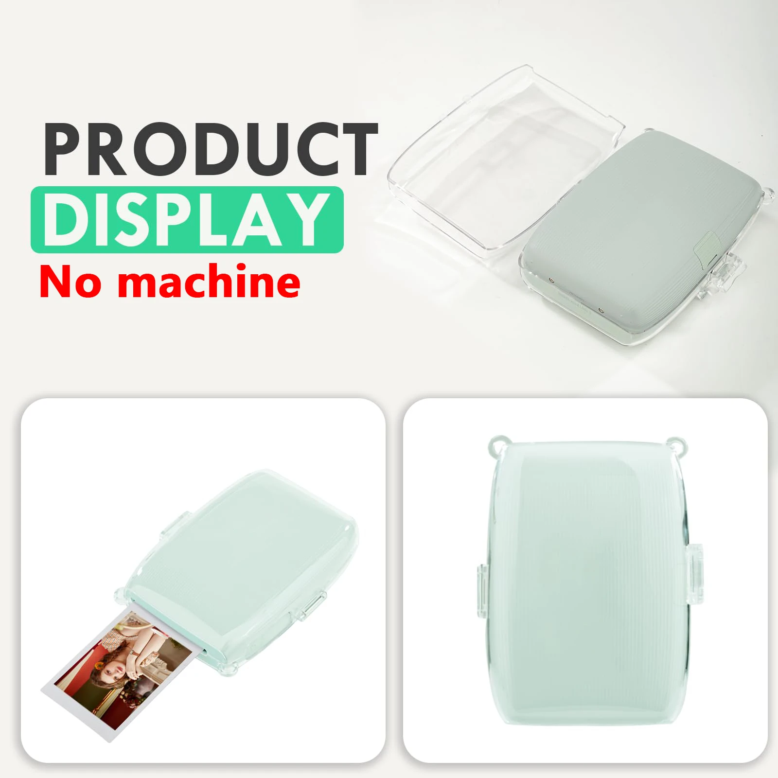 Storage Bags 1pc Printer Protective Hard Case for instax Mini Link 3 Transparent Case + Rainbow Shoulder Strap