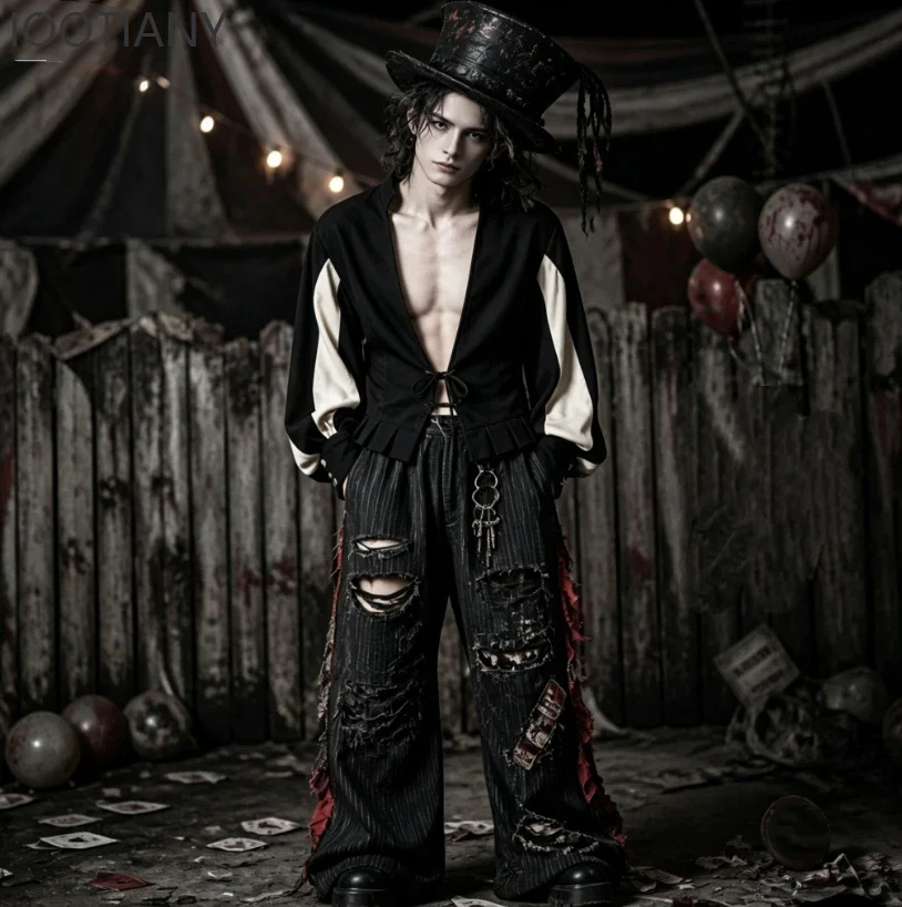 Costume da Uomo Medievale Rinascimentale, Giacca Corta con Maniche a Sbuffo e Lacci, Pantaloni da Pirata Vittoriano per Spettacoli e Cosplay - immagine 2