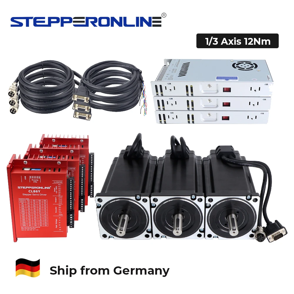 STEPPERONLINE DE Ship 3 Axis 12Nm Nema 34 Closed Loop Stepper Motor and ...