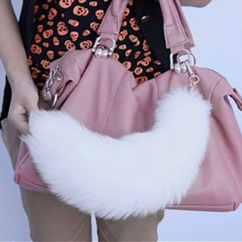 40Cm Fluffy Fox Animal Tail Portachiavi Unisex Peluche-Fluffy Portachiavi Per Zaino Decor Party Supply Favor Christmas Festival