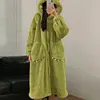 Plus Size Cartoon Long Robe Couple Models Hooded Pajamas Facecloth Bathrobe Autumn and Winter Coral Fleece Robe Women Homewear 4
