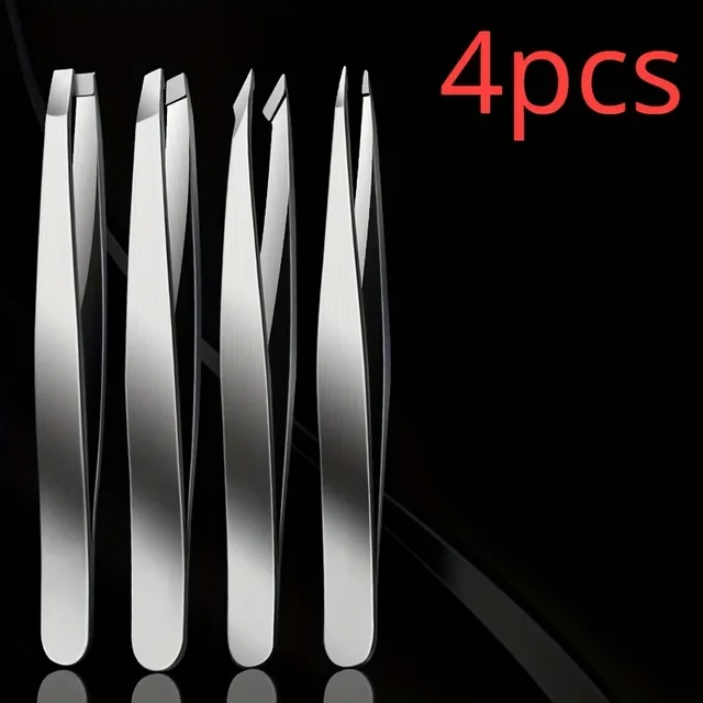 4pcs Set Professional Tweezers Set Perfect For Eyebrow Hair Removal Splinter Very Effortless and Relaxed to Remove 5 4pcs Set Professional Tweezers Set Perfect For Eyebrow Hair Removal Splinter Very Effortless and Relaxed to Remove 5