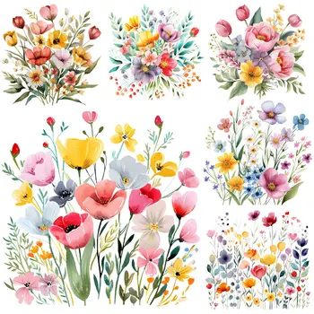 Watercolor Floral Iron Transfers 1