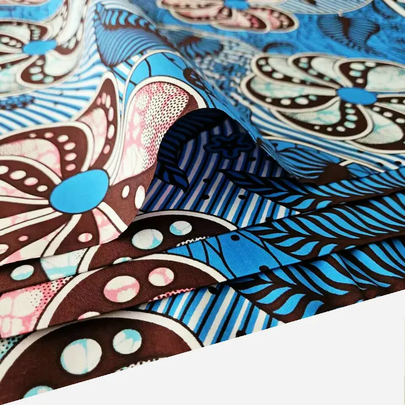 Wax Block Fabric Printing And Dyeing Cotton Textile For Making Clothing Item I4-1 Popular Design