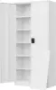 Yizosh Metal Garage Storage Tool Cabinet with Lock 71" Locking 2 Doors 5 Shelves Tall Steel Garage Heavy Duty File (White) 2